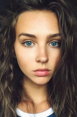 Девушки с темными волосами с голубыми глазами